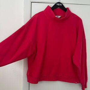 JoyLab Bright Red Mock Neck Sweatshirt